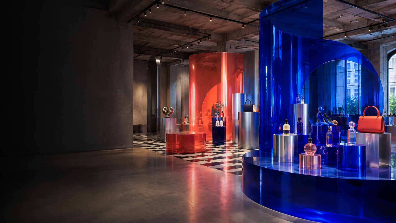 Espace retail artistique et coloré
